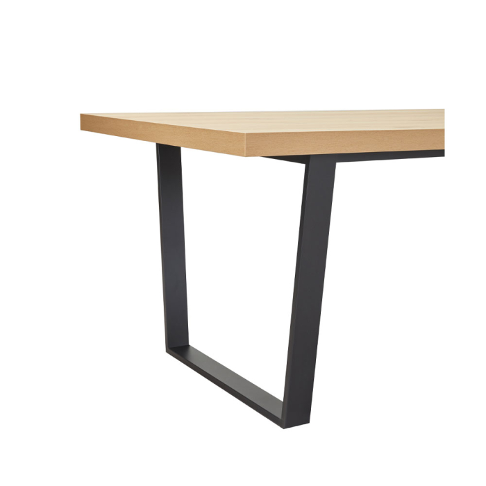 Masă dreptunghiulară de dining din melamină bej cu aspect de lemn natural [4]