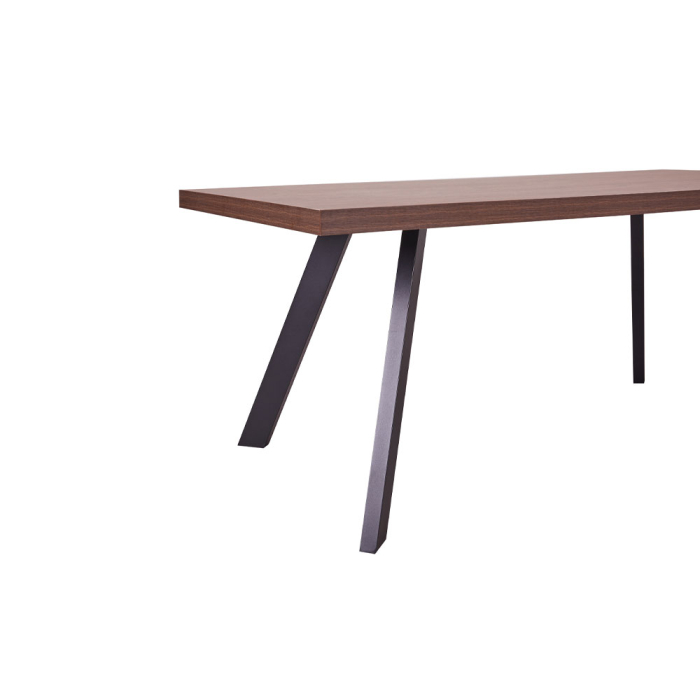 Masă dreptunghiulară de dining din melamină maro cu aspect de nuc [4]