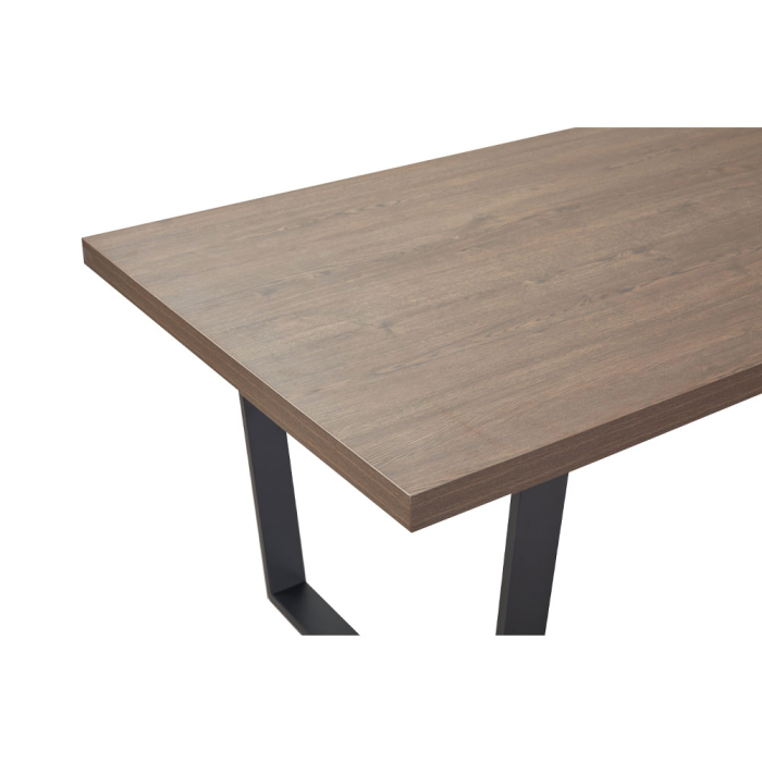 Masă dreptunghiulară de dining din melamină maro cu aspect de nuc [4]