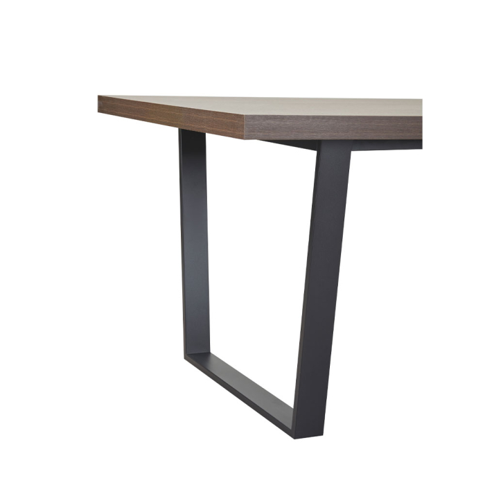 Masă dreptunghiulară de dining din melamină maro cu aspect de nuc [5]