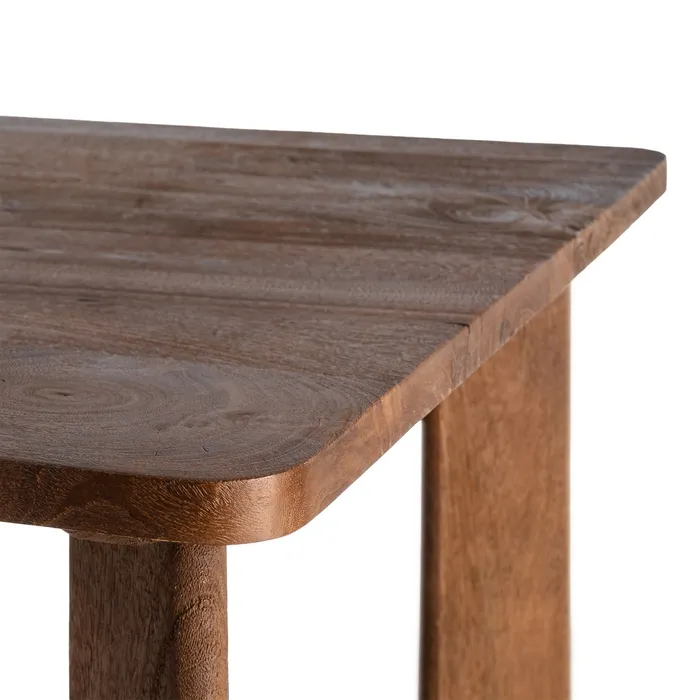 Masă de dining dreptunghiulară maro din lemn de mango design scandinav [8]