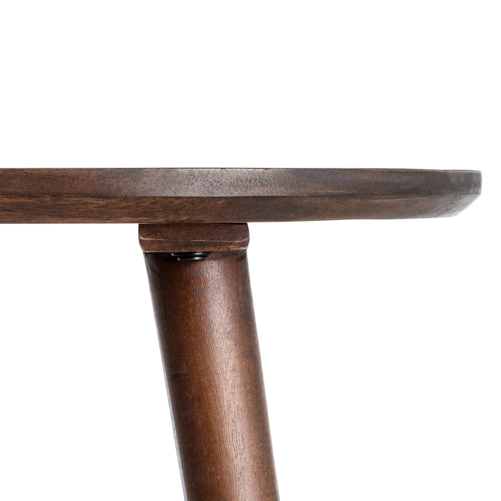 Masă de dining dreptunghiulară maro închis din lemn de mango cu colțuri rotunjite [8]