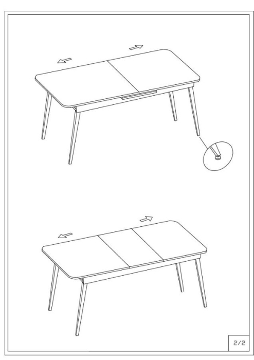 Masă dining extensibilă ceramică marmură albă [14]