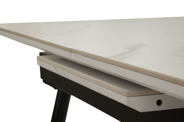 Masă dining extensibilă ceramică marmură albă [11]