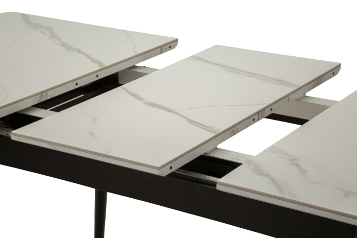 Masă dining extensibilă ceramică marmură albă [8]