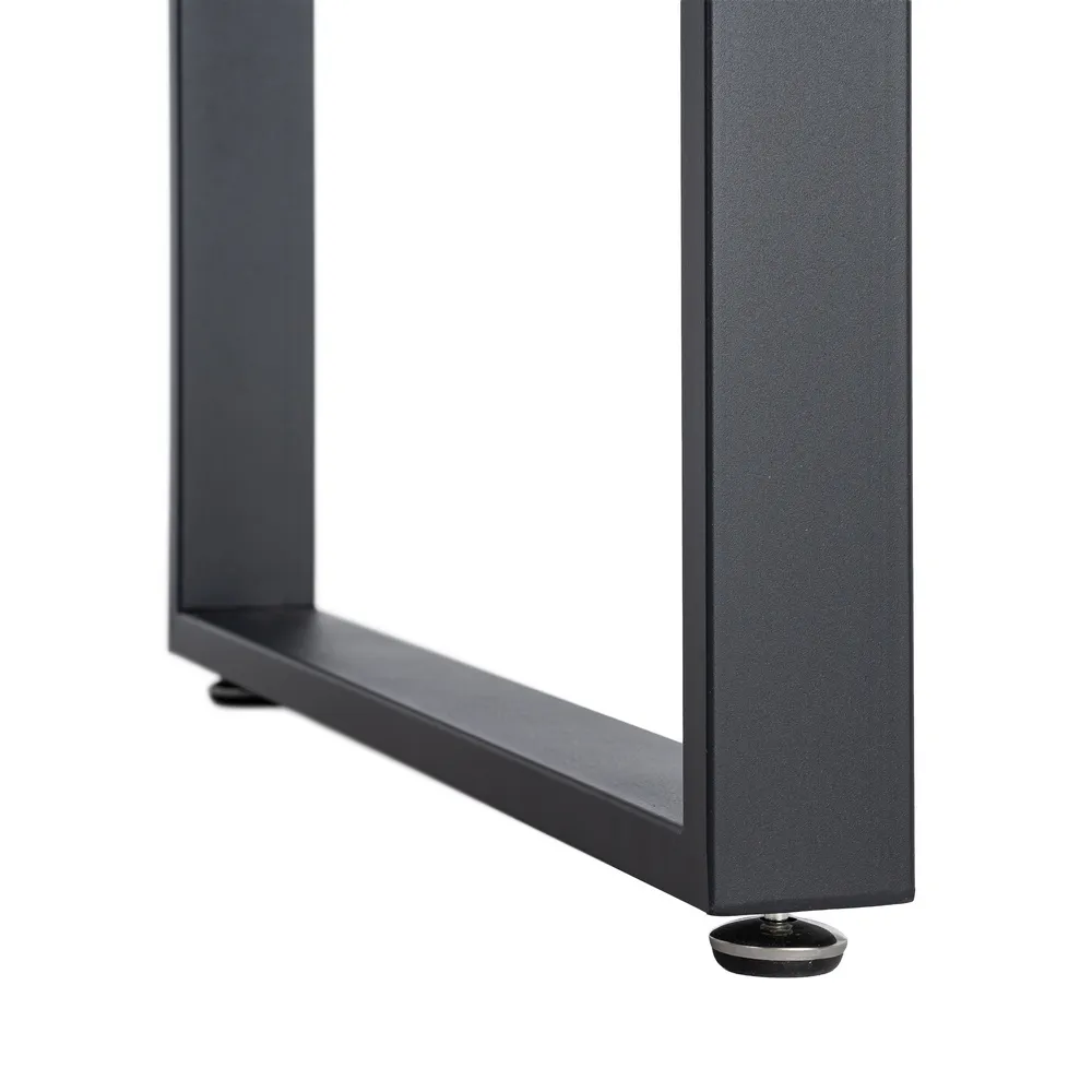 Masă extensibilă din mdf maro cu structura metalica neagra 120x80x76 cm [9]