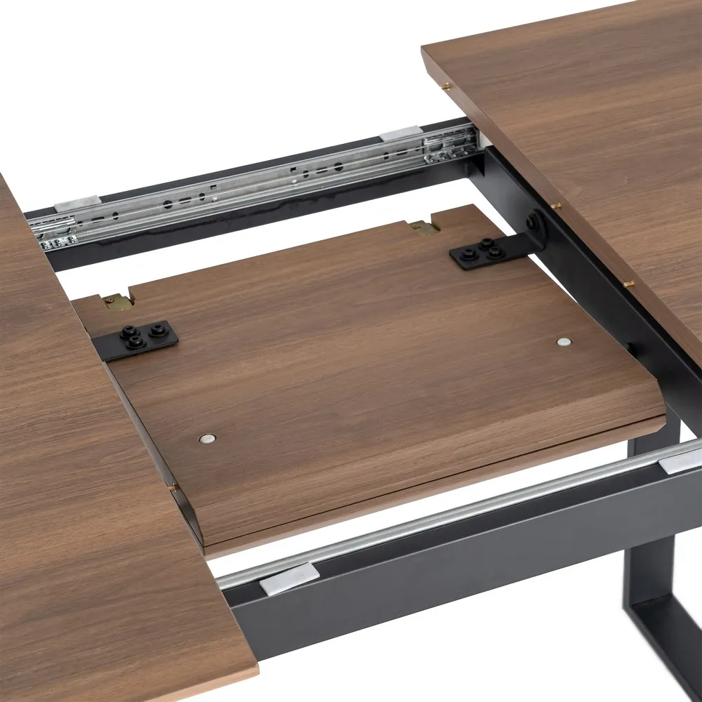 Masă extensibilă din mdf maro cu structura metalica neagra 120x80x76 cm [4]