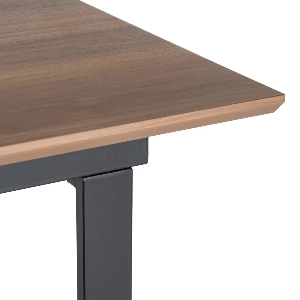 Masă extensibilă din mdf maro cu structura metalica neagra 120x80x76 cm [7]