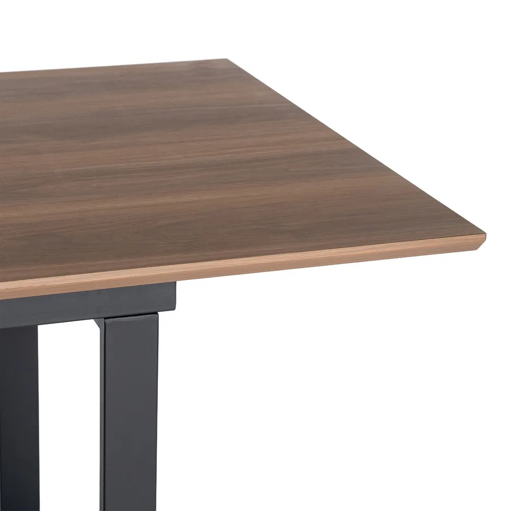 Masă extensibilă din mdf maro cu structura metalica neagra 120x80x76 cm [3]