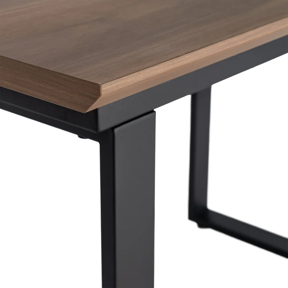 Masă extensibilă din mdf maro cu structura metalica neagra 120x80x76 cm [8]