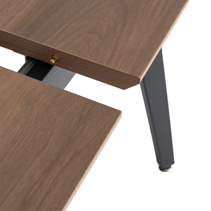 Masă extensibilă din mdf maro si fier negru 160x90x76 cm [7]