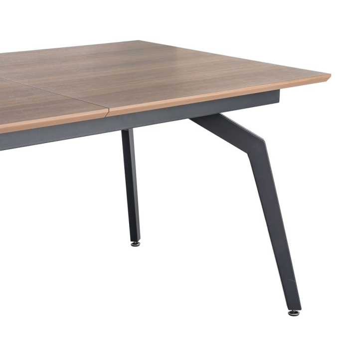 Masă extensibilă din mdf maro si fier negru 160x90x76 cm [4]