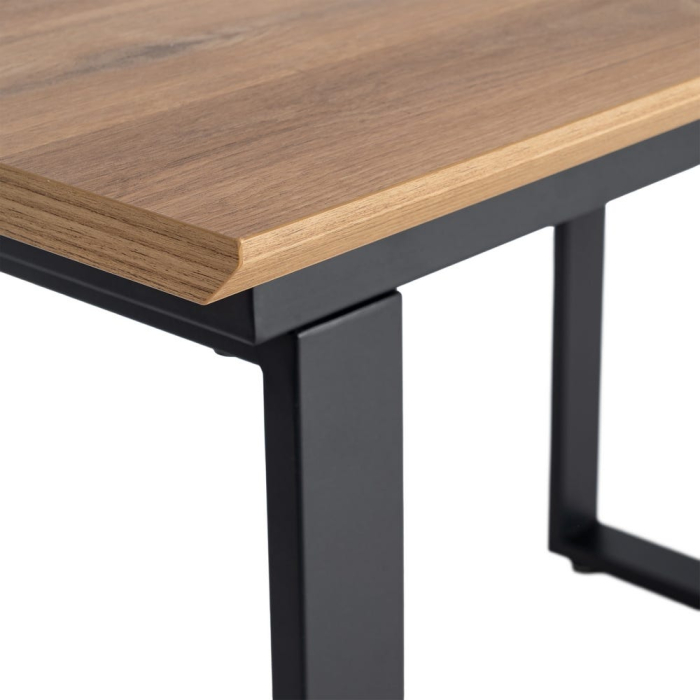 Masă extensibilă din mdf maro cu structura metalica neagra 120x80x76 cm [9]