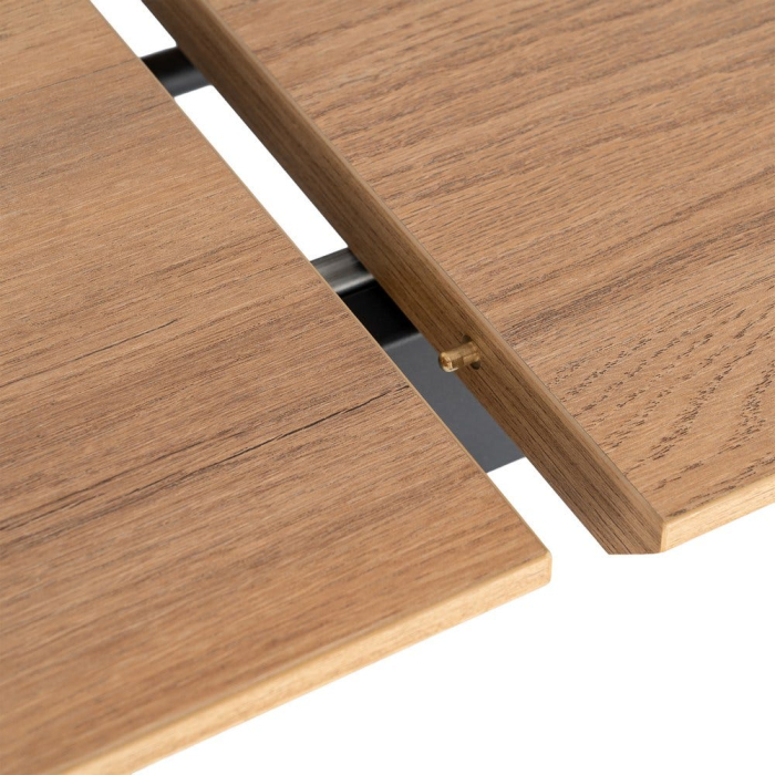 Masă extensibilă din mdf maro cu structura metalica neagra 120x80x76 cm [7]