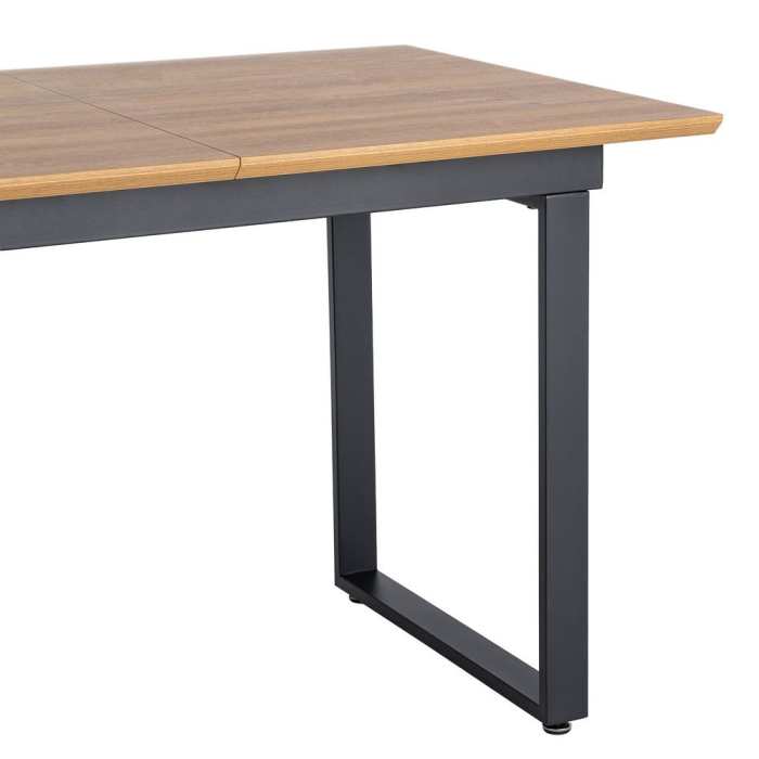 Masă extensibilă din mdf maro cu structura metalica neagra 120x80x76 cm [4]