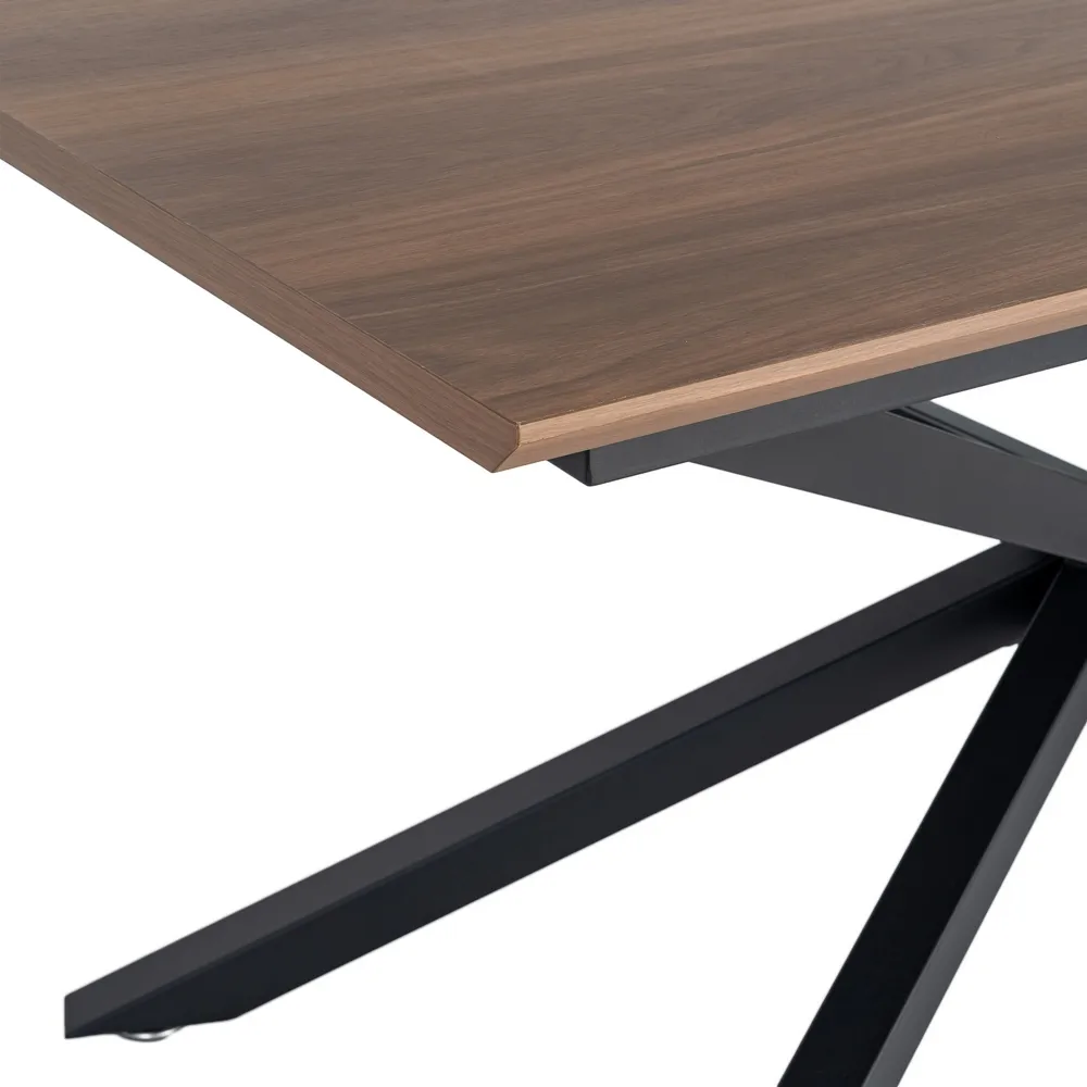 Masă extensibilă din mdf maro cu structura metalica neagra 160x90x76 cm [8]