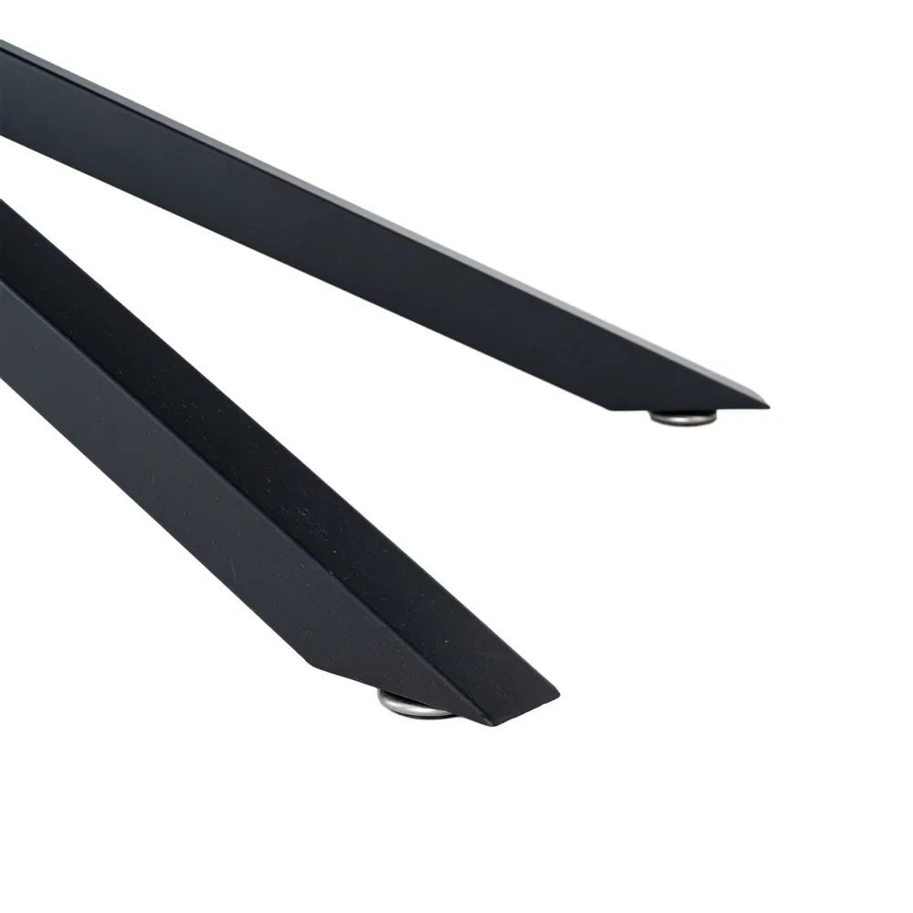 Masă extensibilă din mdf maro cu structura metalica neagra 160x90x76 cm [6]