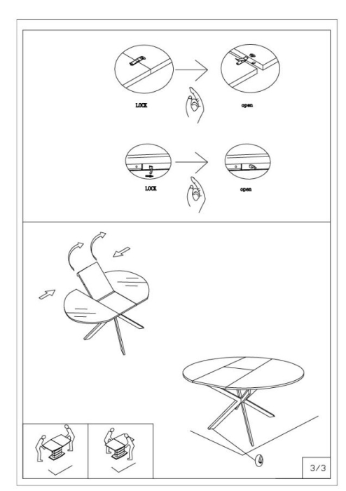 Masă rotundă extensibilă ceramică marmură albă [14]