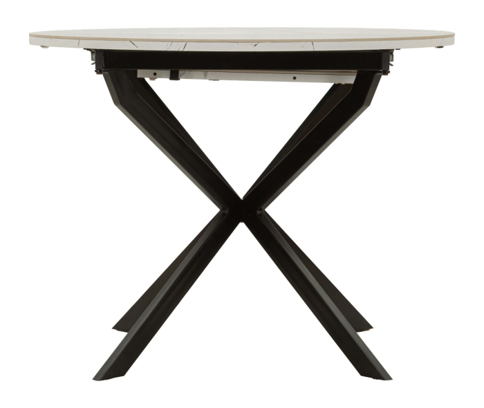 Masă rotundă extensibilă ceramică marmură albă [3]