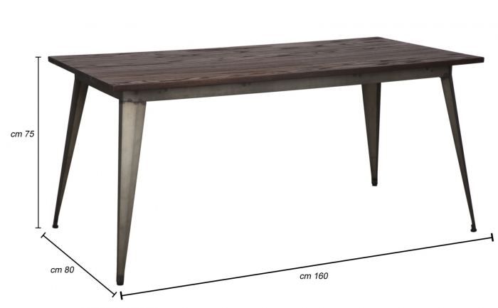 Masa dining industriala vintage lemn si metal CreativDeco [8]