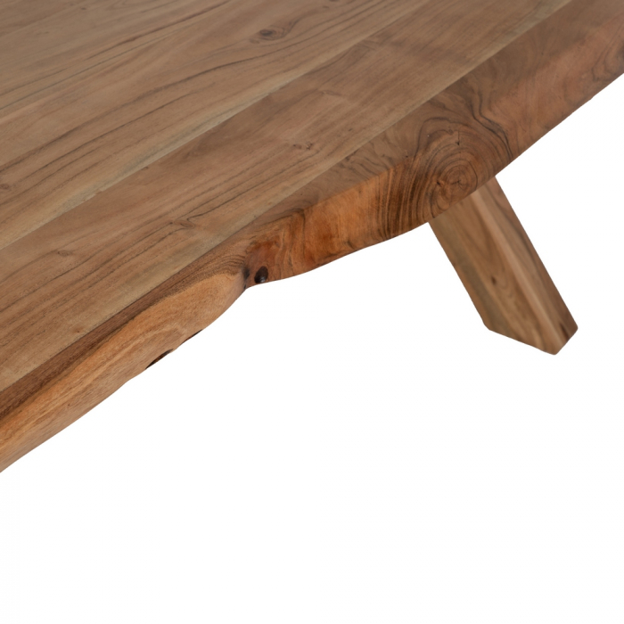 Masă dining lemn acacia 280cm margini naturale picioare X [4]
