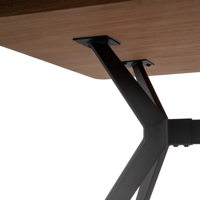Masă de dining maro blat MDF lemn, picioare metal [4]