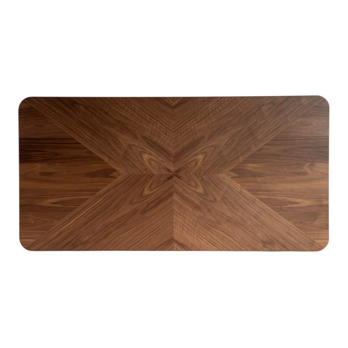Masă de dining maro blat MDF lemn, picioare metal [6]
