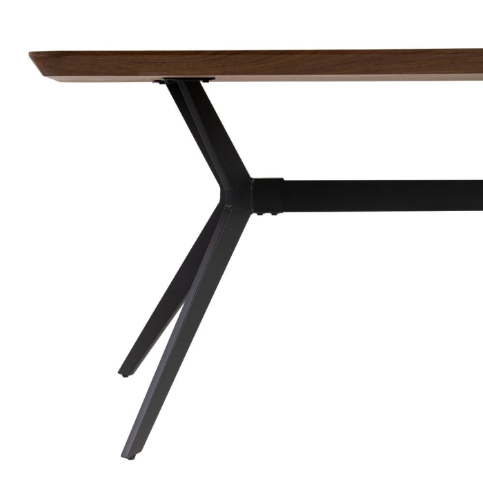 Masă de dining maro blat MDF lemn, picioare metal [3]