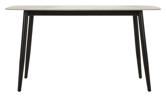 Masă dining ceramică marmură albă și picioare negre [3]