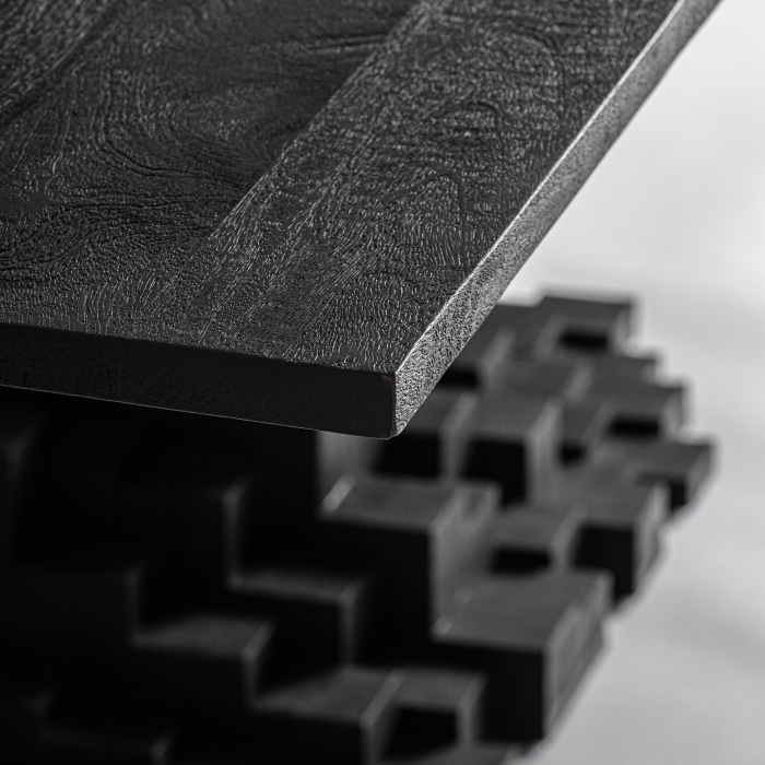 Masa de dining din lemn de mango negru cu picior central PÈTRIA [3]