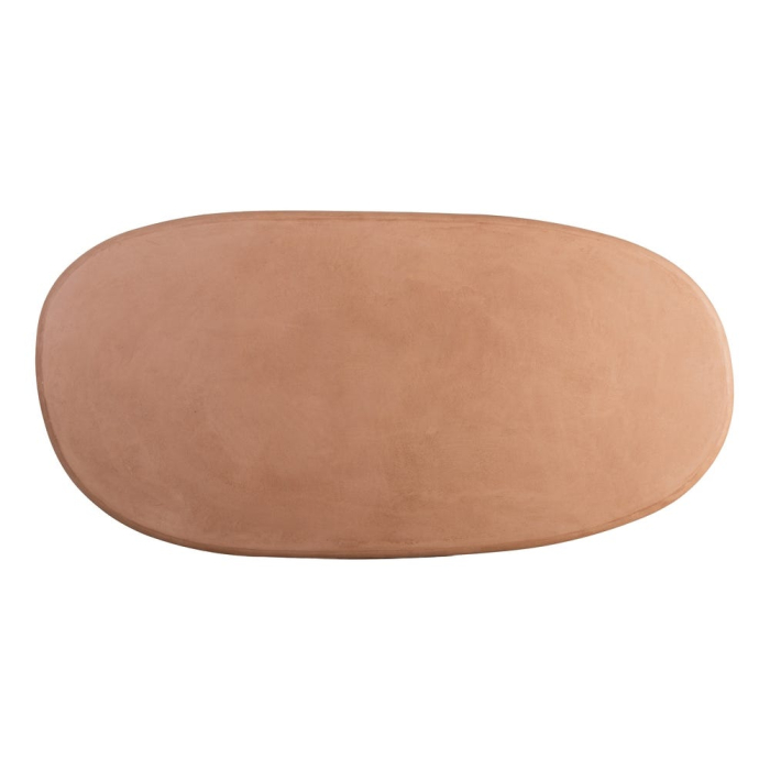 Masă de dining ovală cu finisaj microciment și bază sculpturală [11]