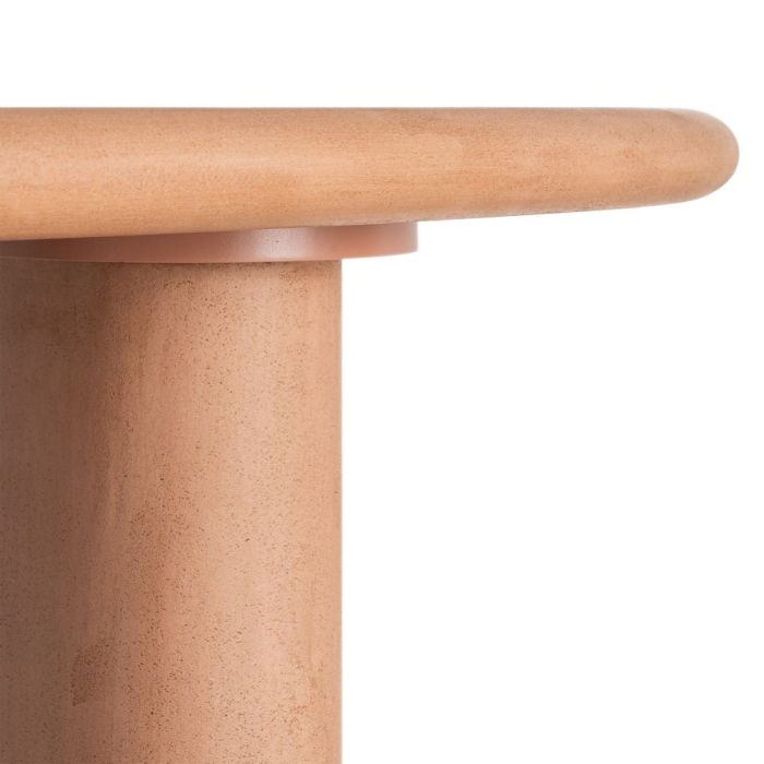 Masă de dining ovală cu finisaj microciment și bază sculpturală [7]