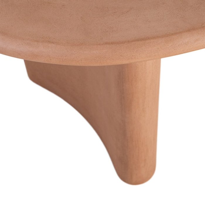 Masă de dining ovală cu finisaj microciment și bază sculpturală [6]