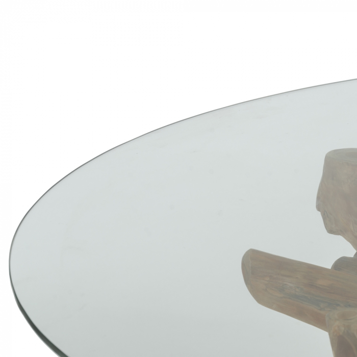 Masa patrata tec sticla dining moderna [3]