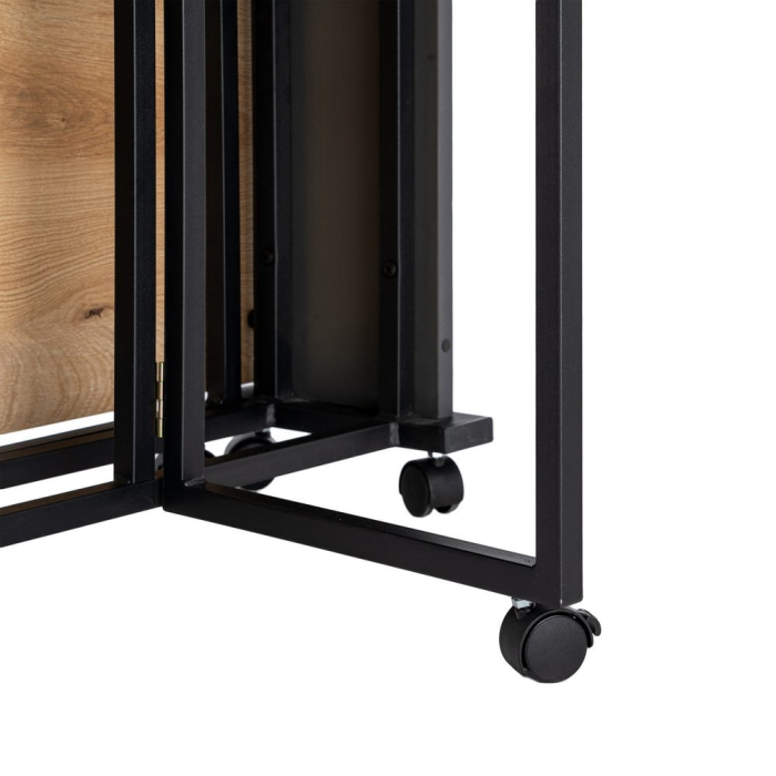 Masă pliabilă din melamina maro cu structura metalica neagra 148x71x74 cm [6]