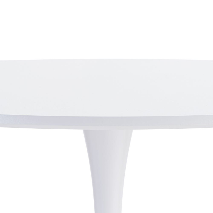 Masă de dining rotundă albă din MDF și metal [7]