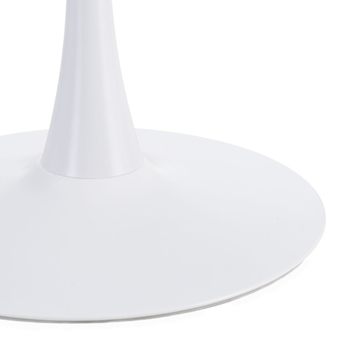 Masă de dining rotundă albă din MDF și metal [5]