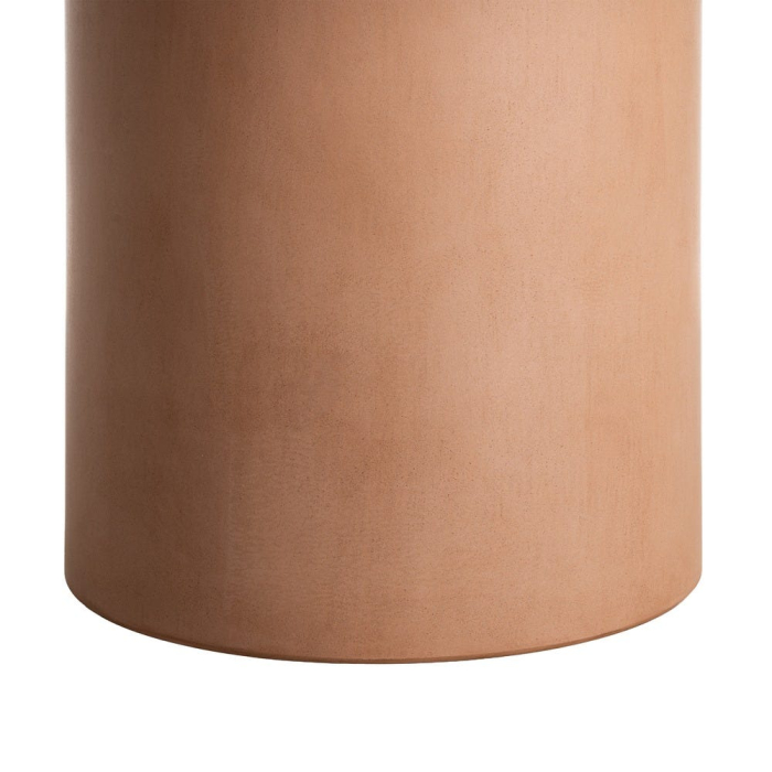 Masă de dining rotundă cu finisaj microciment și bază cilindrică [9]