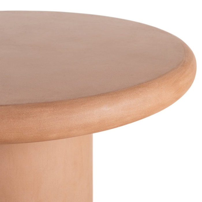 Masă de dining rotundă cu finisaj microciment și bază cilindrică [3]