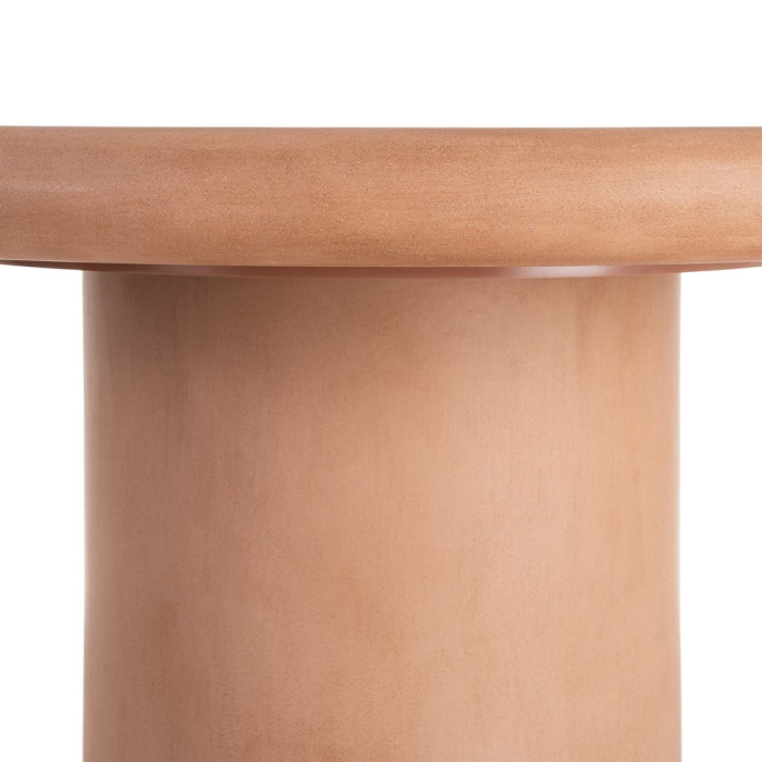 Masă de dining rotundă cu finisaj microciment și bază cilindrică [8]