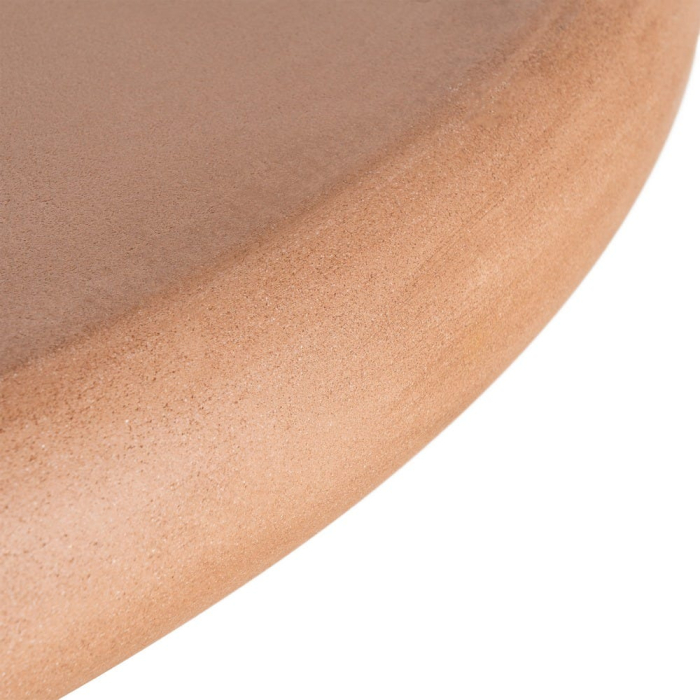 Masă de dining rotundă cu finisaj microciment și bază cilindrică [4]