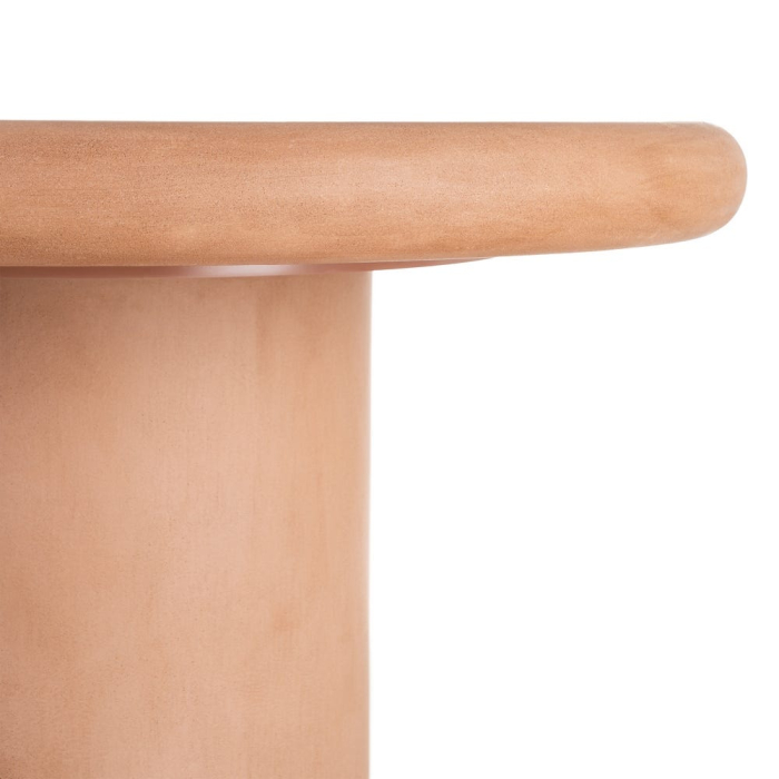 Masă de dining rotundă cu finisaj microciment și bază cilindrică [6]