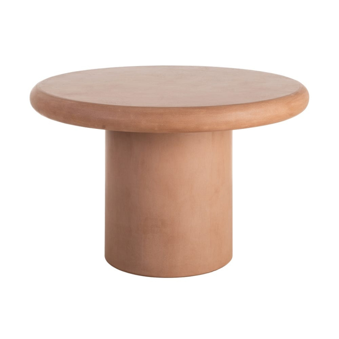 Masă de dining rotundă cu finisaj microciment și bază cilindrică [3]