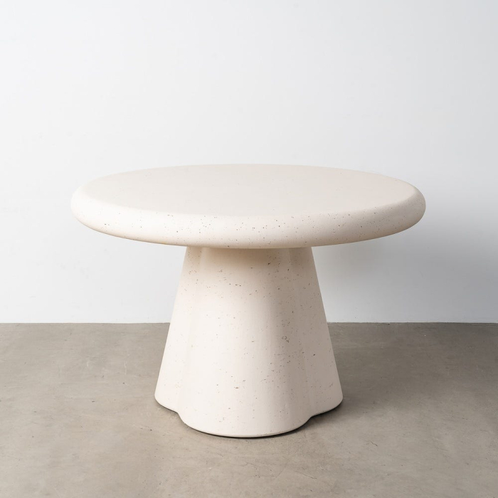 Masă de dining rotundă cu finisaj terrazzo și bază sculpturală [2]