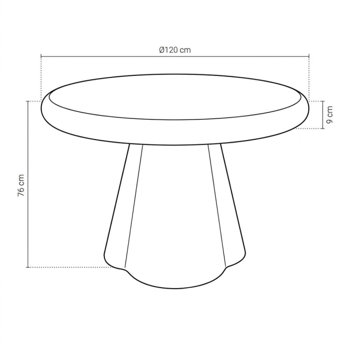 Masă de dining rotundă cu finisaj terrazzo și bază sculpturală [12]