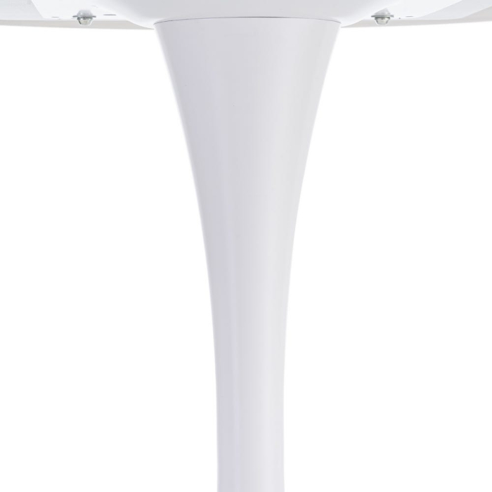 Masă de dining rotundă din ceramică albă și metal alb [8]