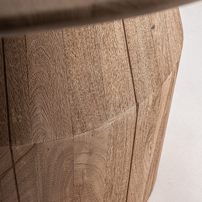 Masă de dining rotundă din lemn de mango cu picior central sculptural Jacquard [4]