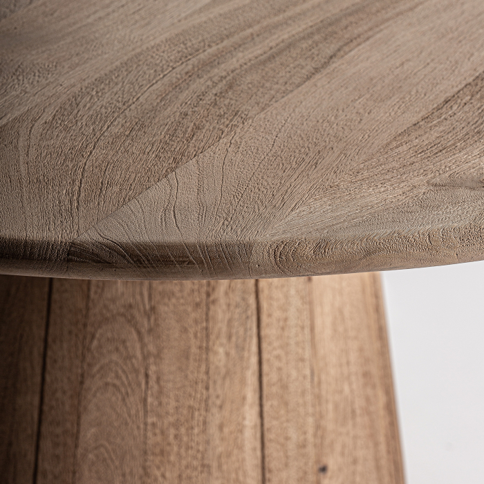 Masă de dining rotundă din lemn de mango cu picior central sculptural Jacquard [3]