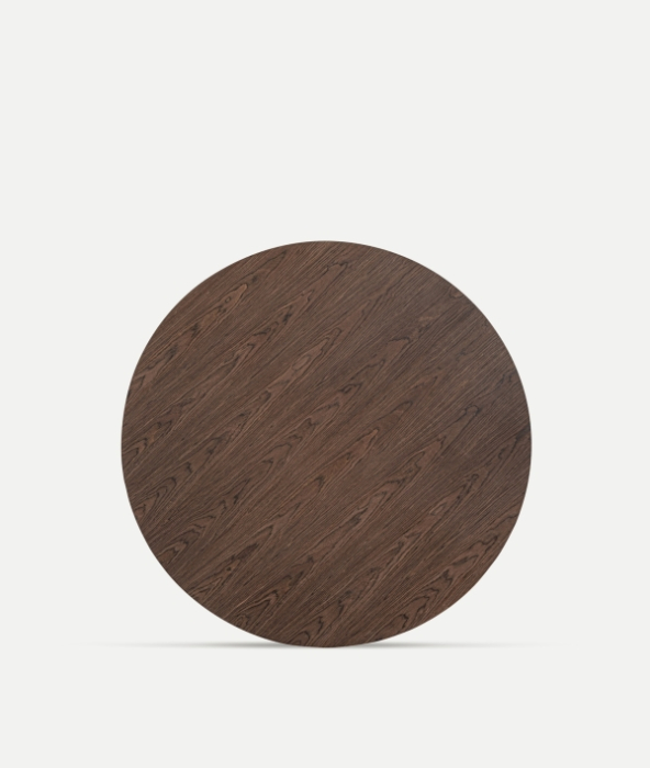 Masă de dining rotundă din lemn maro pentru 4 persoane, design japandi [4]