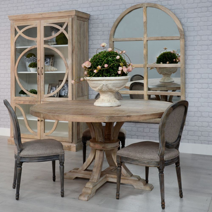 masa rotunda din lemn masiv CreativDeco pentru dining [2]